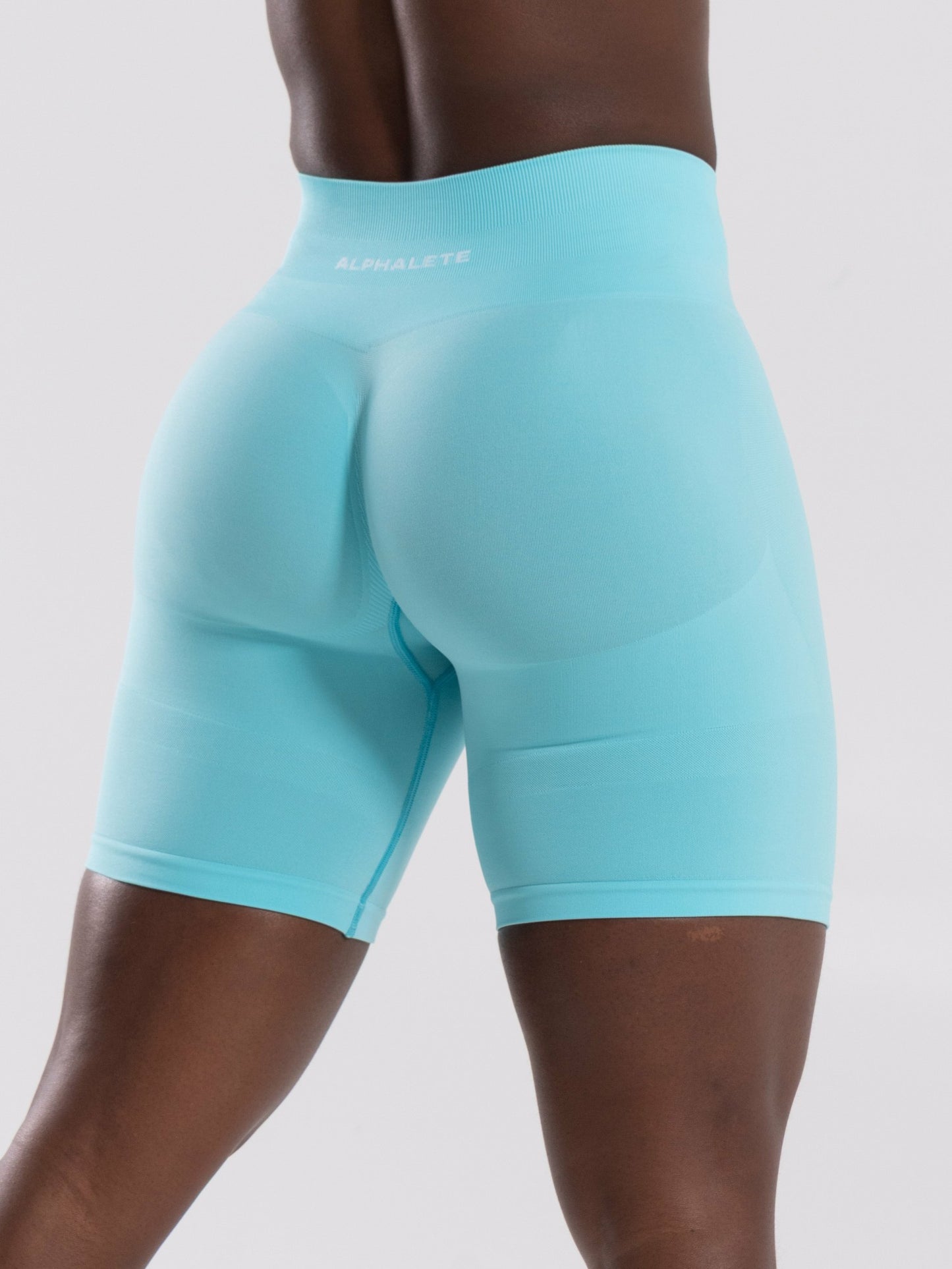 Pump Mid Rise Biker Short - Aqua Blue | Alphalete