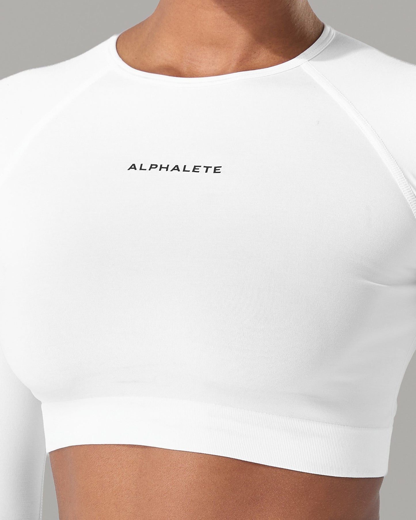 Amplify LS - White - Workout Clothes | Alphalete