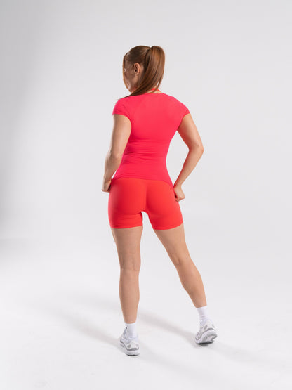 Softcurve Tee - Neon Red - Workout Clothes For Women | Alphalete
