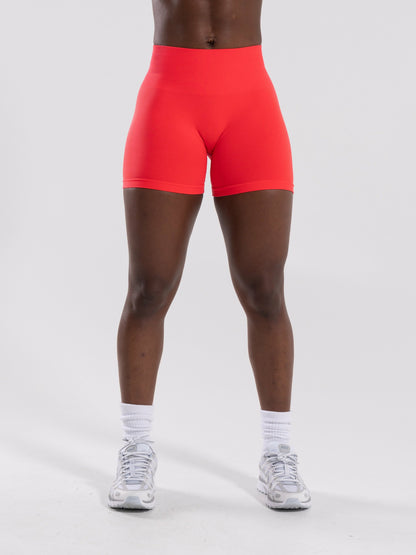 Pump Mid Rise Short - Neon Red - Workout Clothes For Women | Alphalete