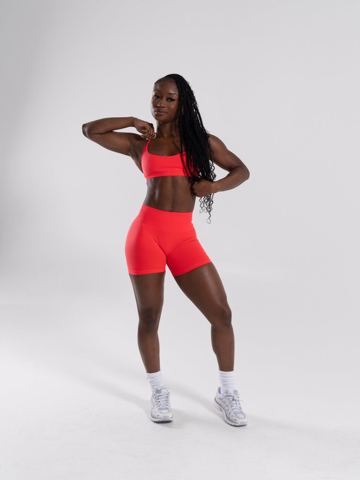 Pump Mid Rise Short - Neon Red - Workout Clothes For Women | Alphalete