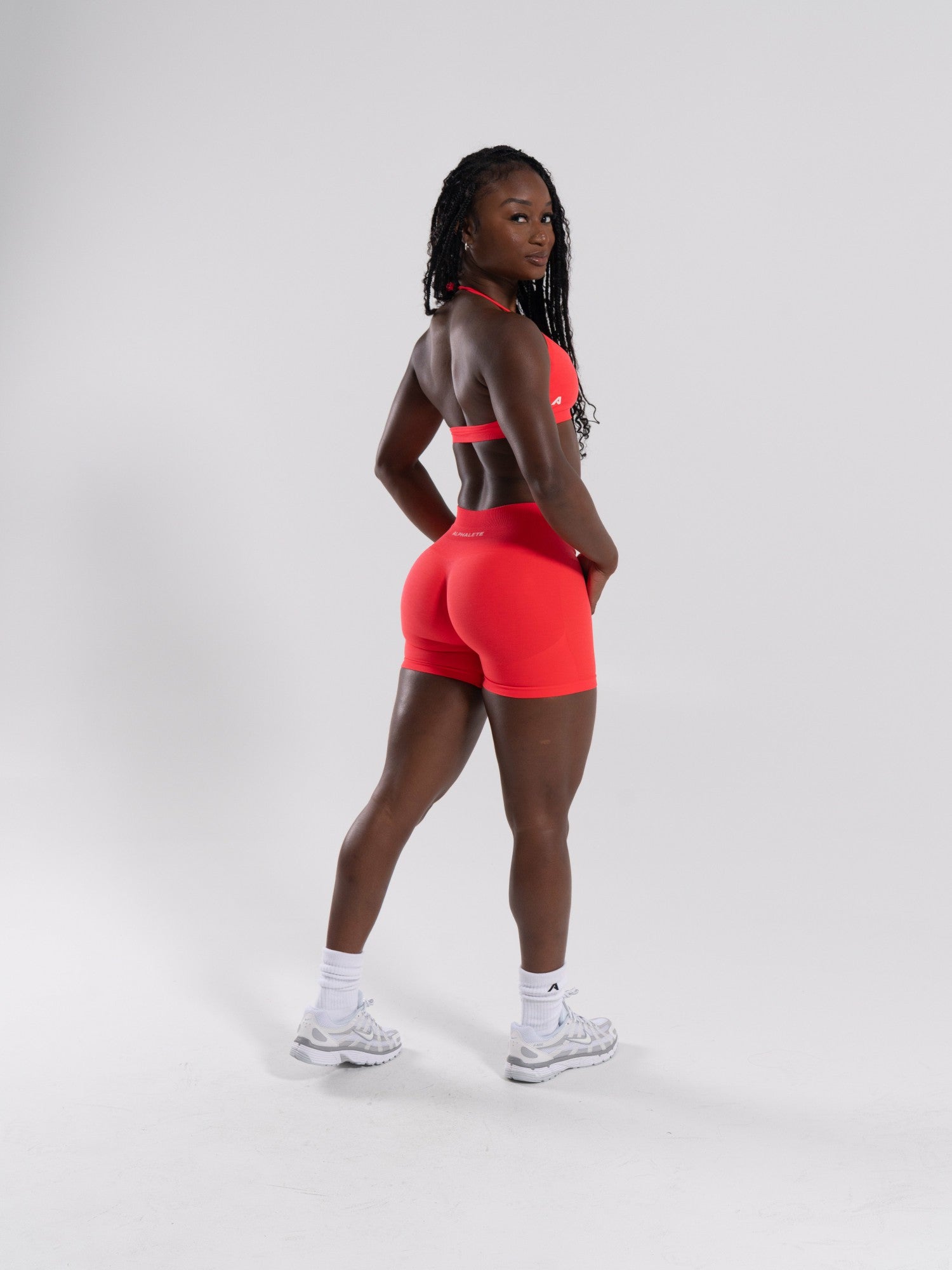 Pump Mid Rise Short - Neon Red - Workout Clothes For Women | Alphalete