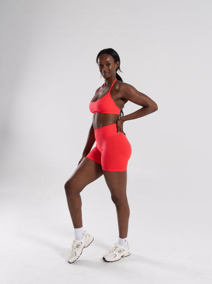 Pump High Rise Short - Neon Red | Alphalete