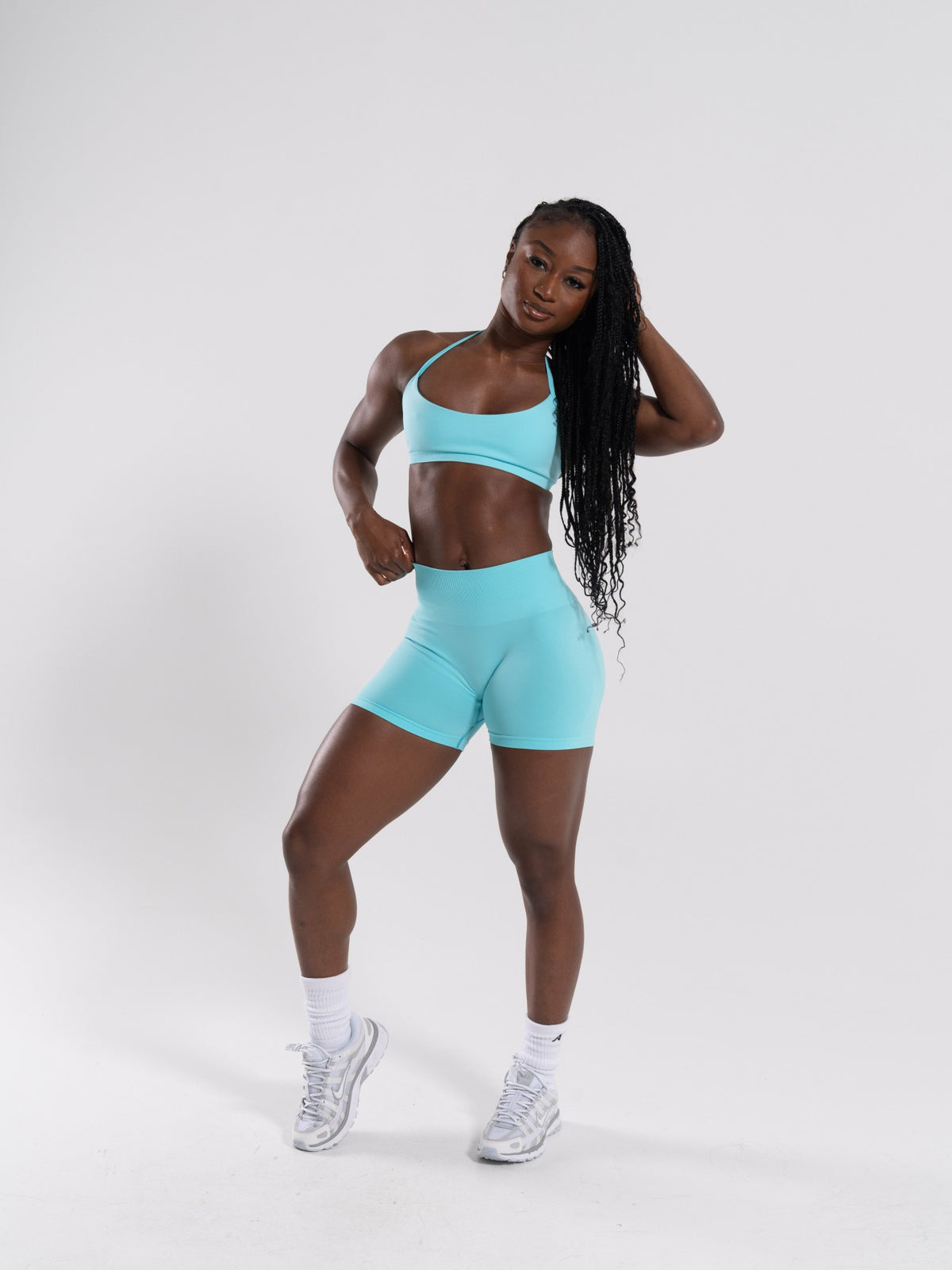 Pump Mid Rise Short - Aqua Blue | Alphalete