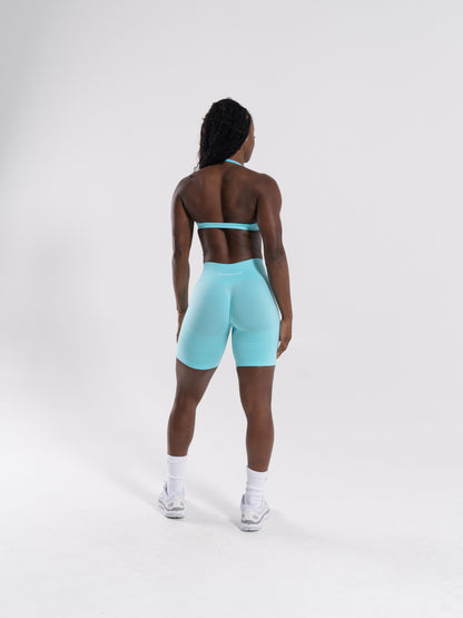 Pump Mid Rise Biker Short - Aqua Blue | Alphalete