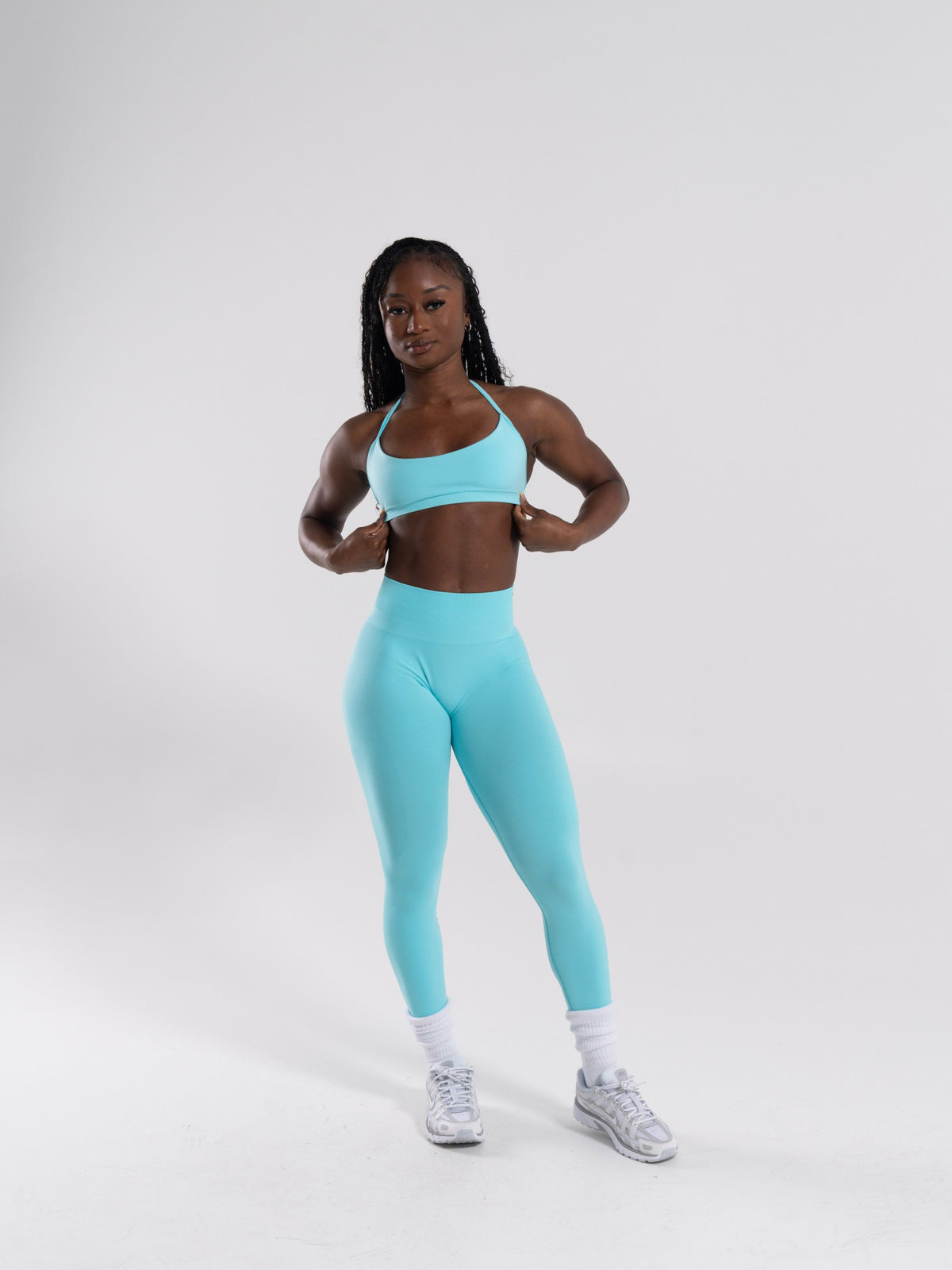 Pump Mid Rise Legging - Aqua Blue | Alphalete