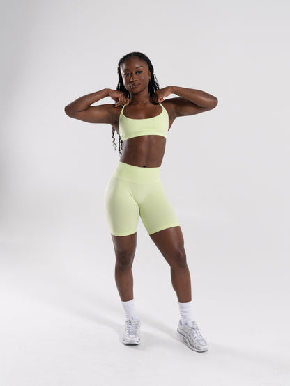 Pump Mid Rise Biker Short - Citrus Frost | Alphalete