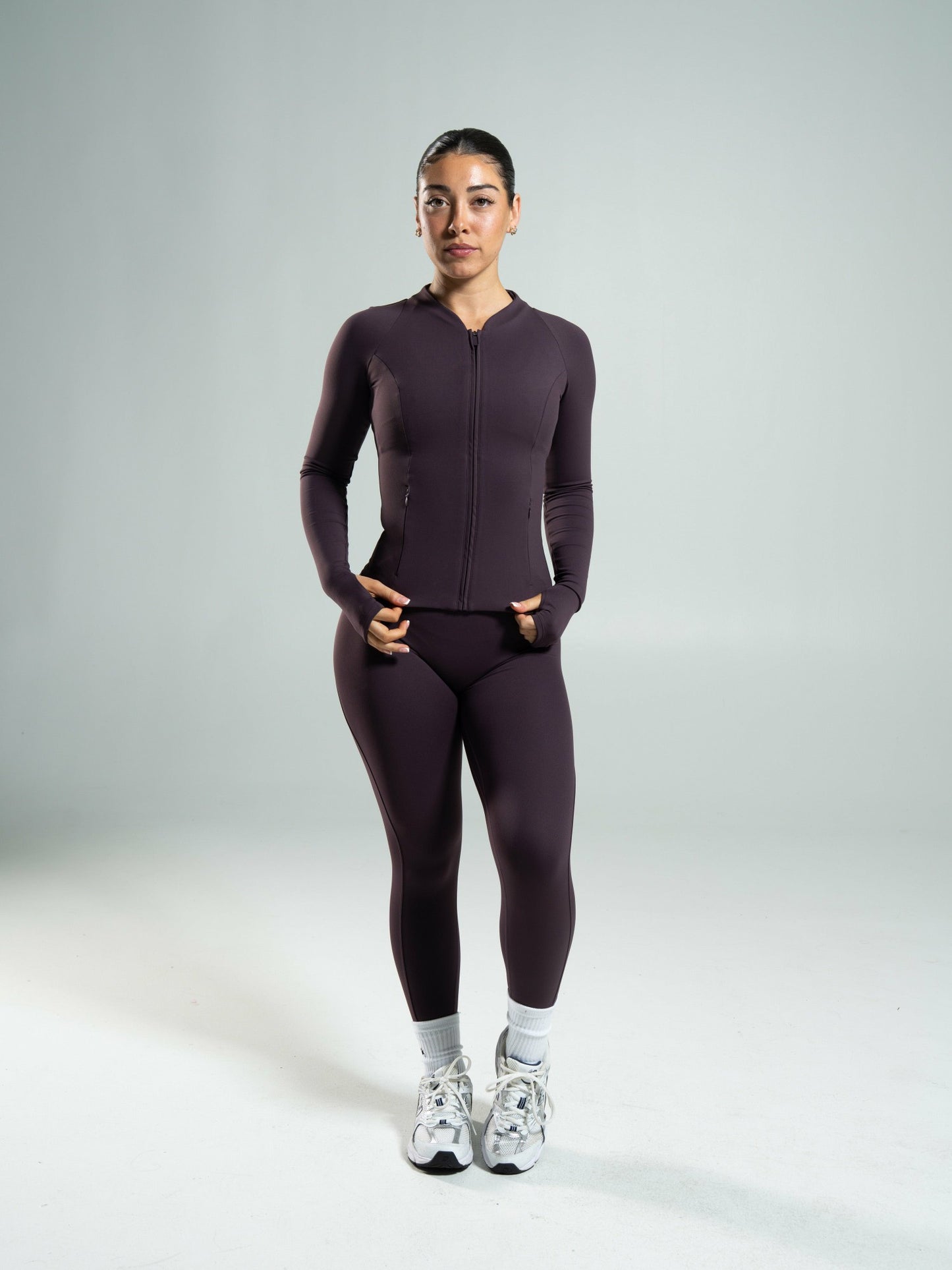 Aura Sculpt Jacket Long - Black Garnet | Alphalete