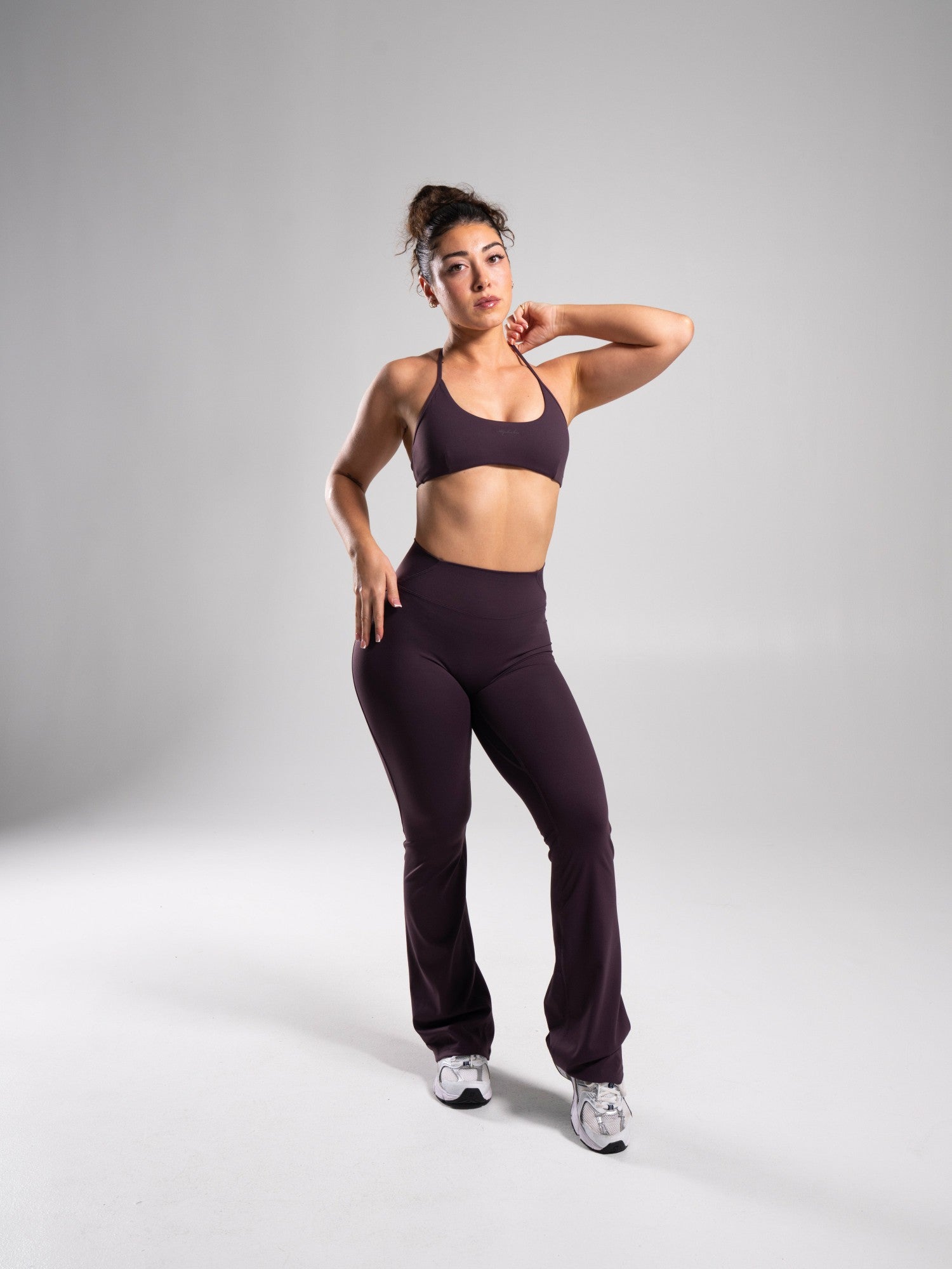 Aura Ultra-High Rise Flared Pant - Black Garnet | Alphalete