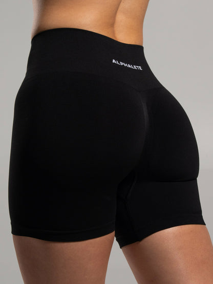 Pump Mid Rise Short - Black - Workout Clothes For Women | Alphalete