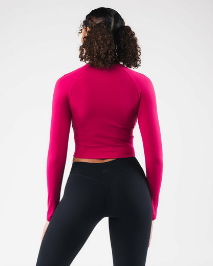 KDM LS Zip Bra - Berry - Best Sports Bra | Alphalete
