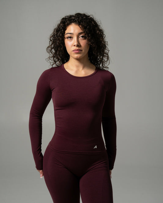 Glass LS - Merlot - Workout Clothes | Alphalete