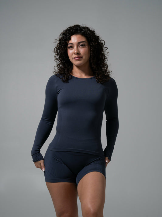 Amplify LS Long - Dusty Navy - Workout Clothes | Alphalete