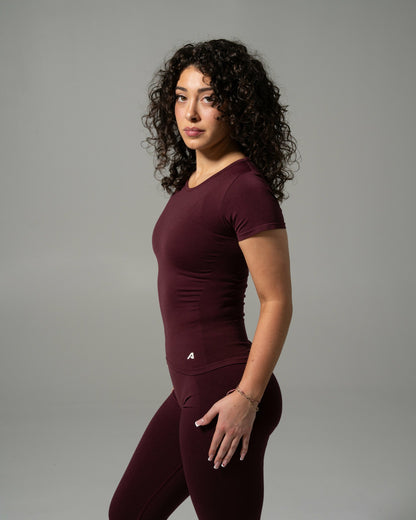 Glass Tee - Merlot - Workout Clothes For Women | Alphalete