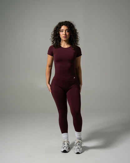 Glass Tee - Merlot - Workout Clothes For Women | Alphalete