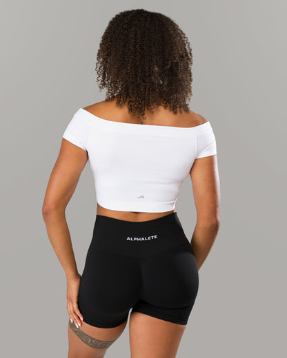 Halley SS - White - Workout Clothes | Alphalete