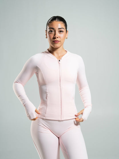Aura Sculpt Jacket Long - Ballet Pink | Alphalete