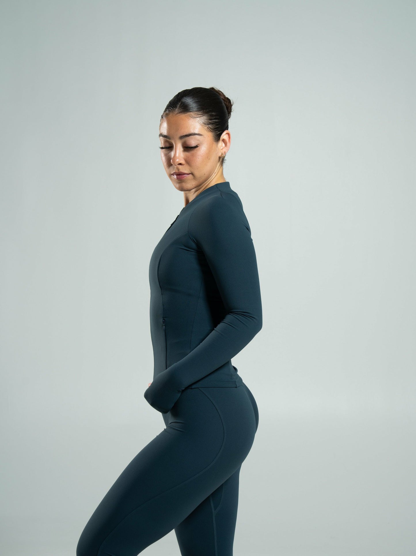 Aura Sculpt Jacket Long - Deep Sea | Alphalete