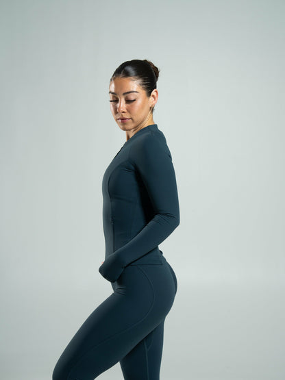 Aura Sculpt Jacket Long - Deep Sea | Alphalete