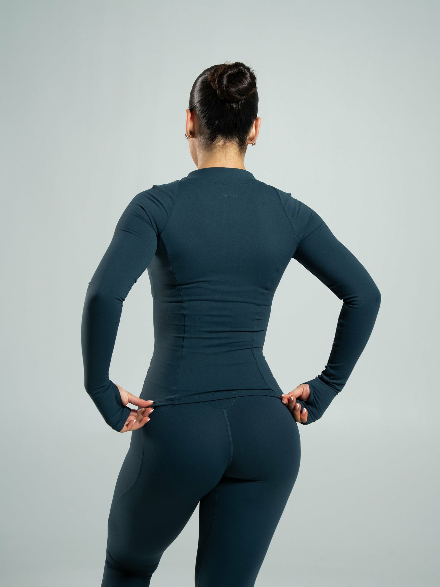 Aura Sculpt Jacket Long - Deep Sea | Alphalete