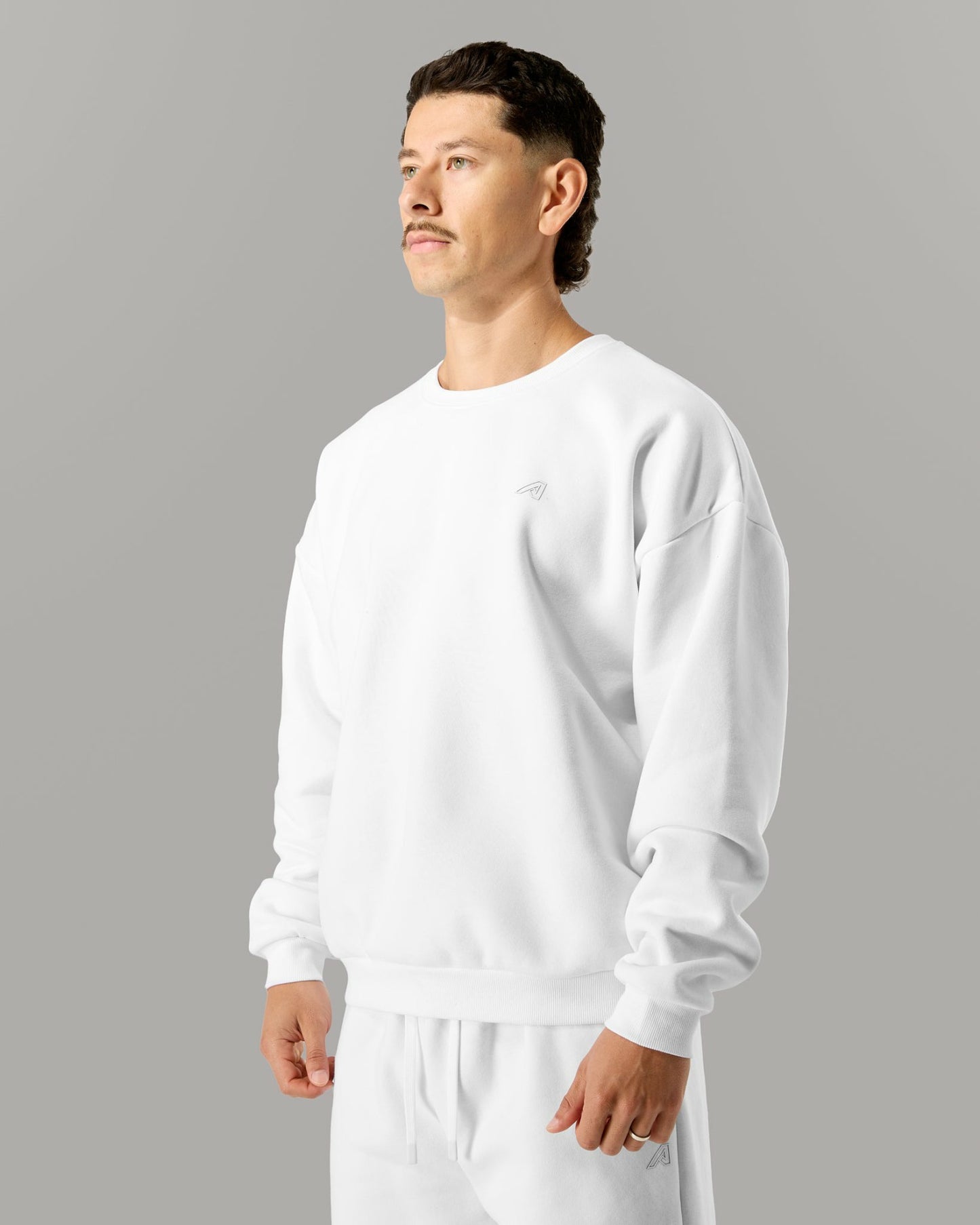 Staple Crewneck - White - Workout Clothes | Alphalete