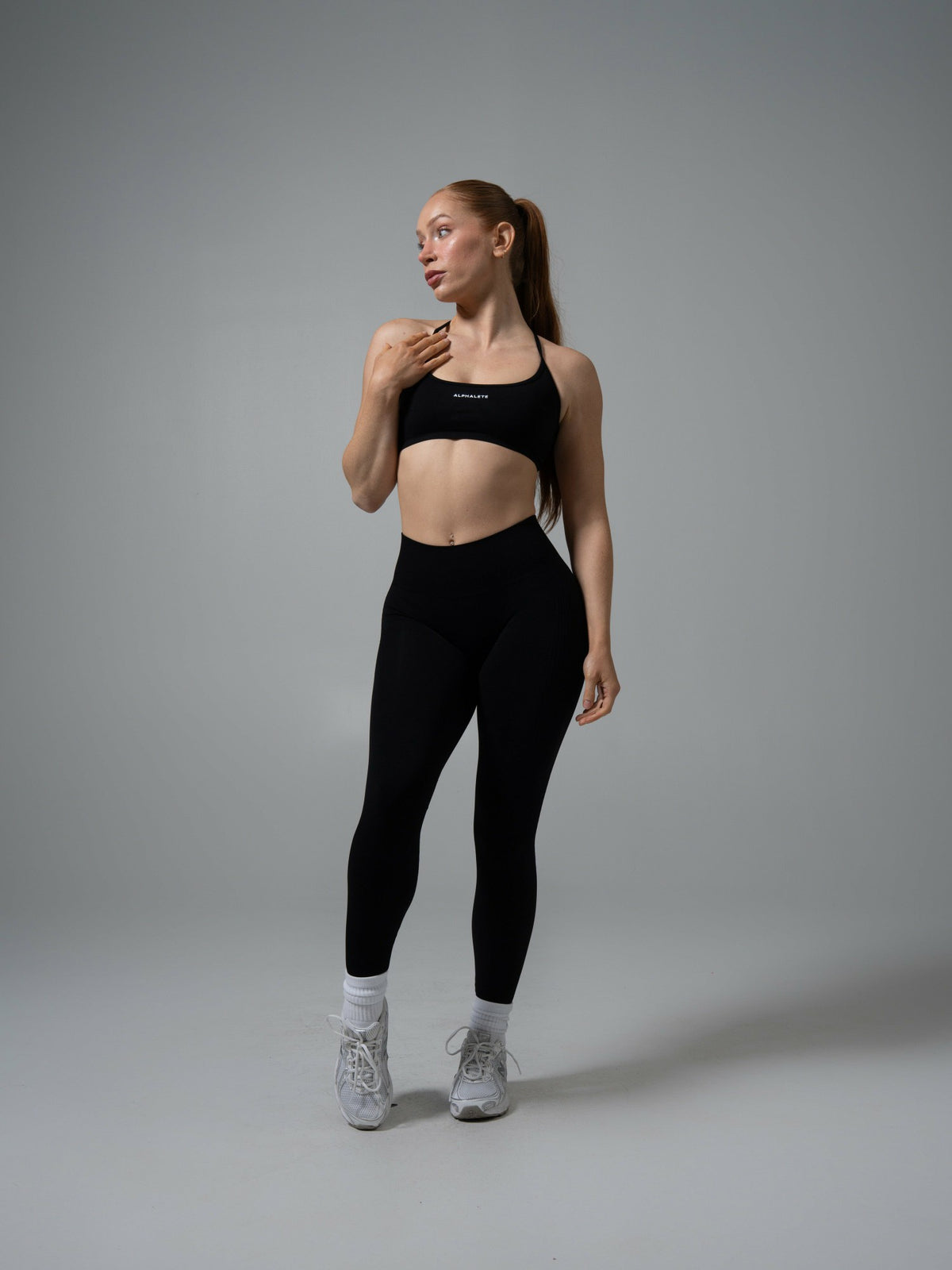 Amplify Open Back Bra - Black - Best Sports Bra | Alphalete