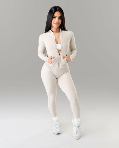 Aura Sculpt Jacket - Wheat - Workout Clothes For Women | Alphalete