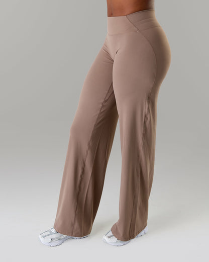 Aura Wide Leg Pant Long - Mocha | Alphalete