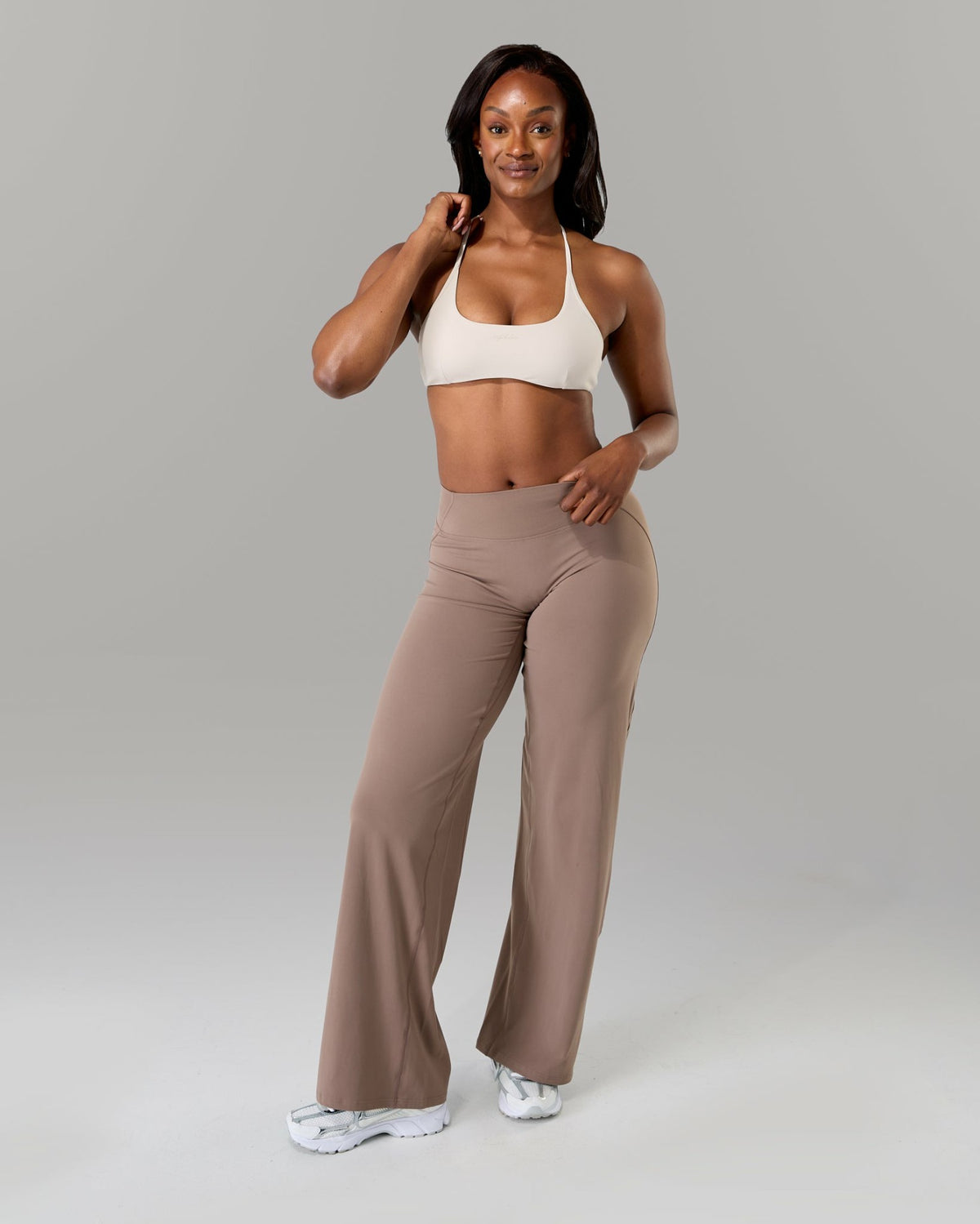 Aura Wide Leg Pant Long - Mocha | Alphalete