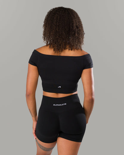 Halley SS - Black - Workout Clothes | Alphalete