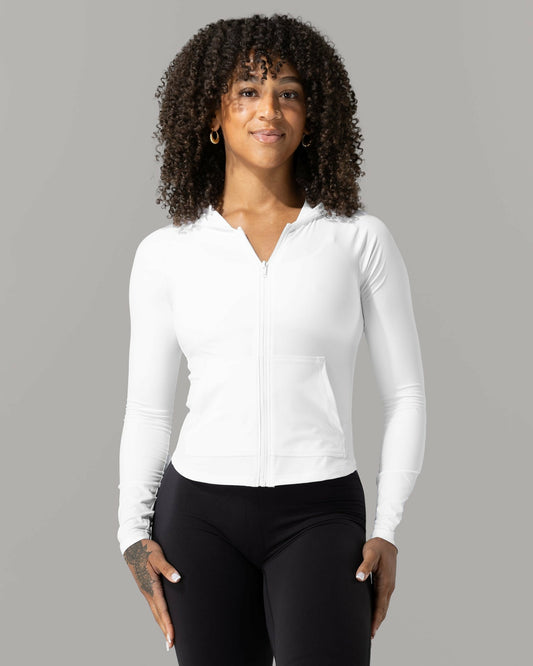 Flex Hoodie - White - Workout Clothes For Women | Alphalete