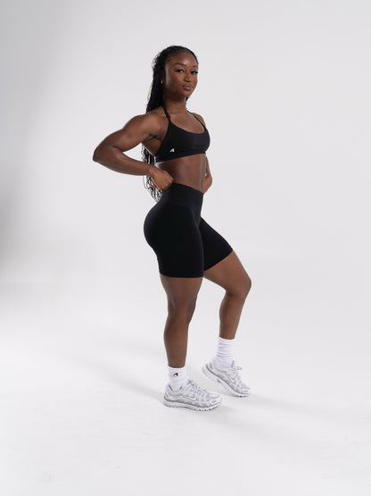 Pump Mid Rise Biker Short - Black | Alphalete