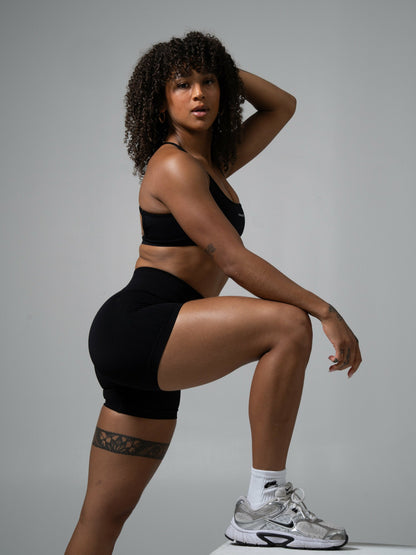 Contour Mid Rise Short - Black - Workout Clothes For Women | Alphalete