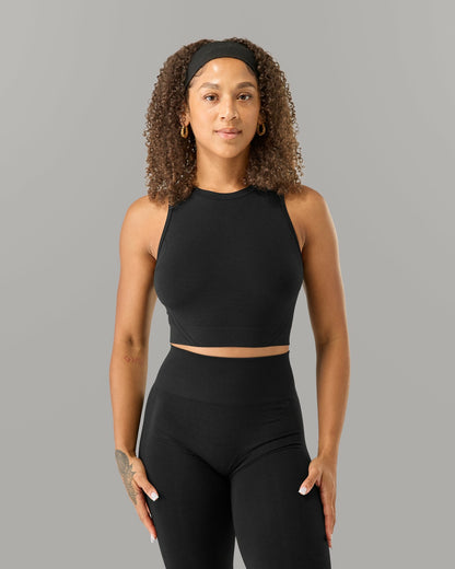Stratus Crop Tank - Black - Workout Clothes For Women | Alphalete