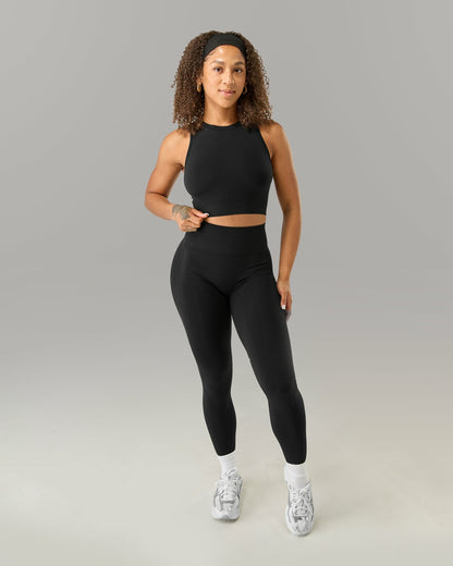 Stratus Crop Tank - Black - Workout Clothes For Women | Alphalete