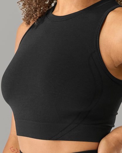 Stratus Crop Tank - Black - Workout Clothes For Women | Alphalete