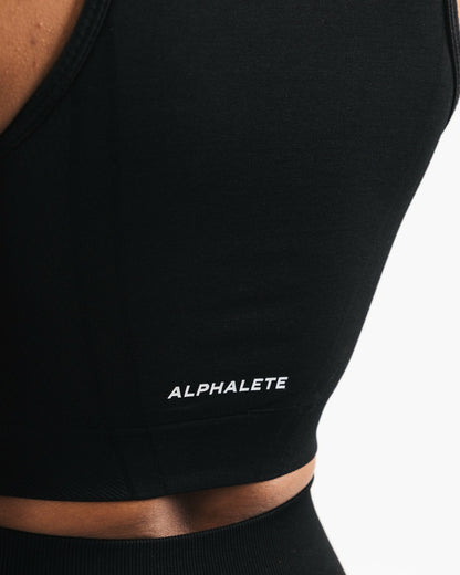 Stratus Crop Tank - Black - Workout Clothes For Women | Alphalete