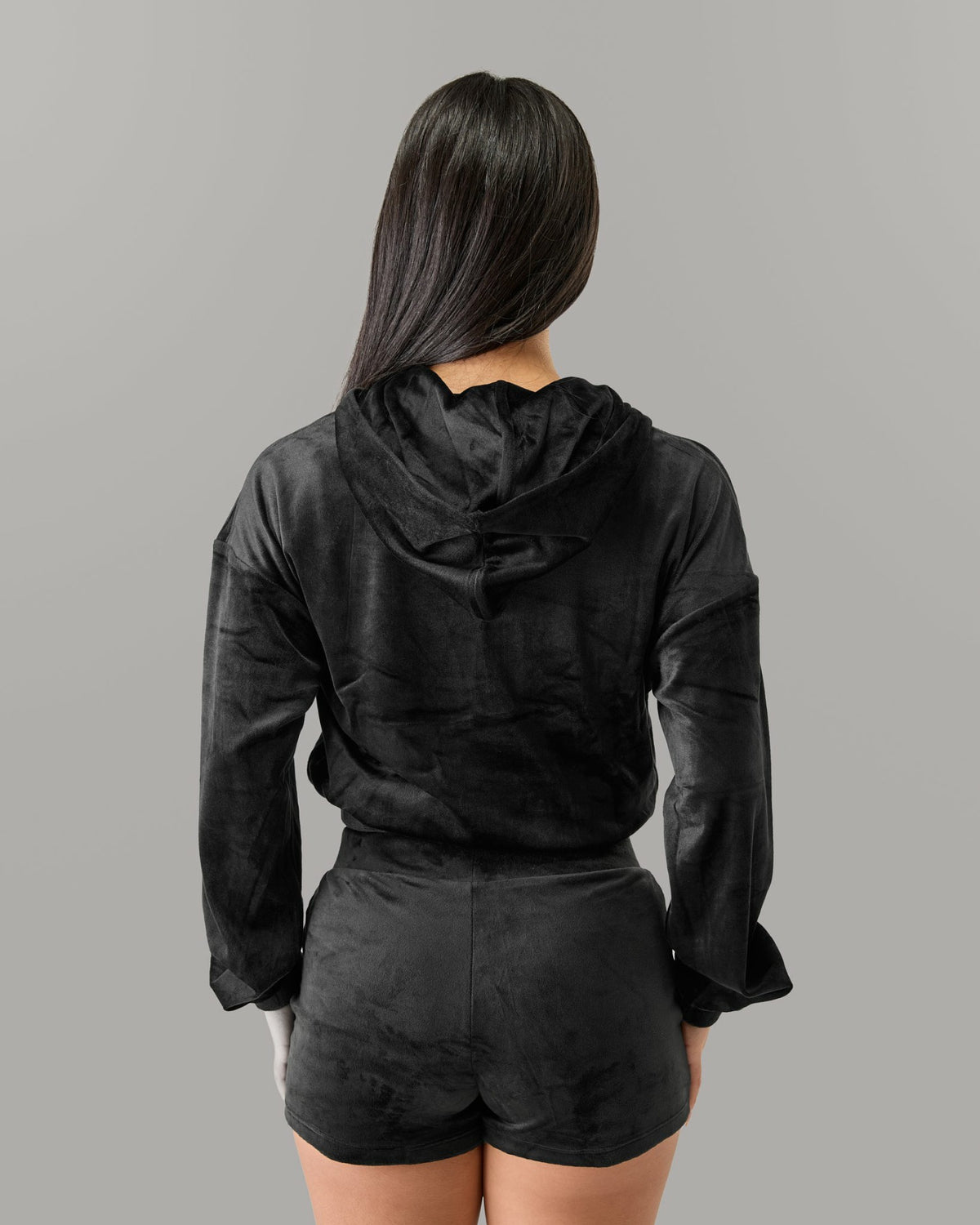Velour Zip Hoodie - Black - Workout Clothes For Women | Alphalete