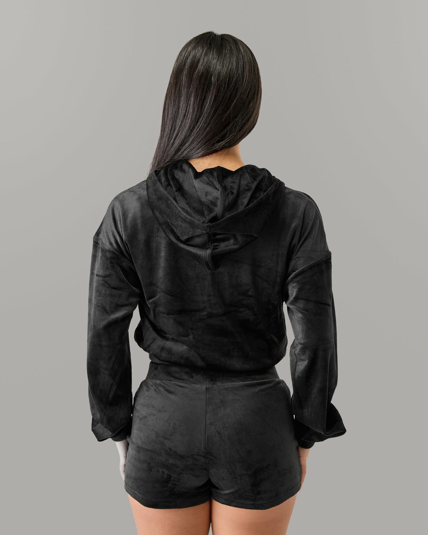 Velour Zip Hoodie - Black - Workout Clothes For Women | Alphalete