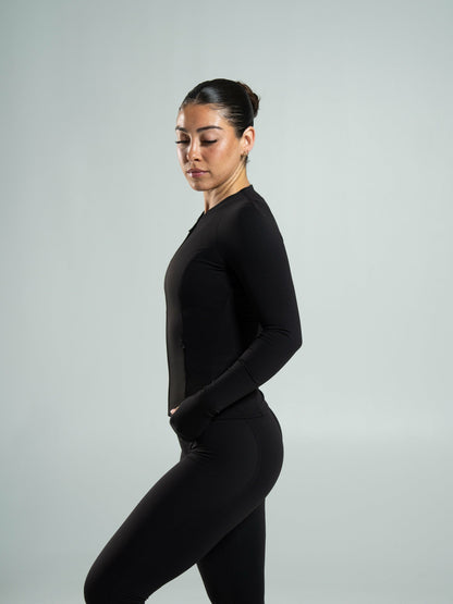 Aura Sculpt Jacket Long - Black | Alphalete