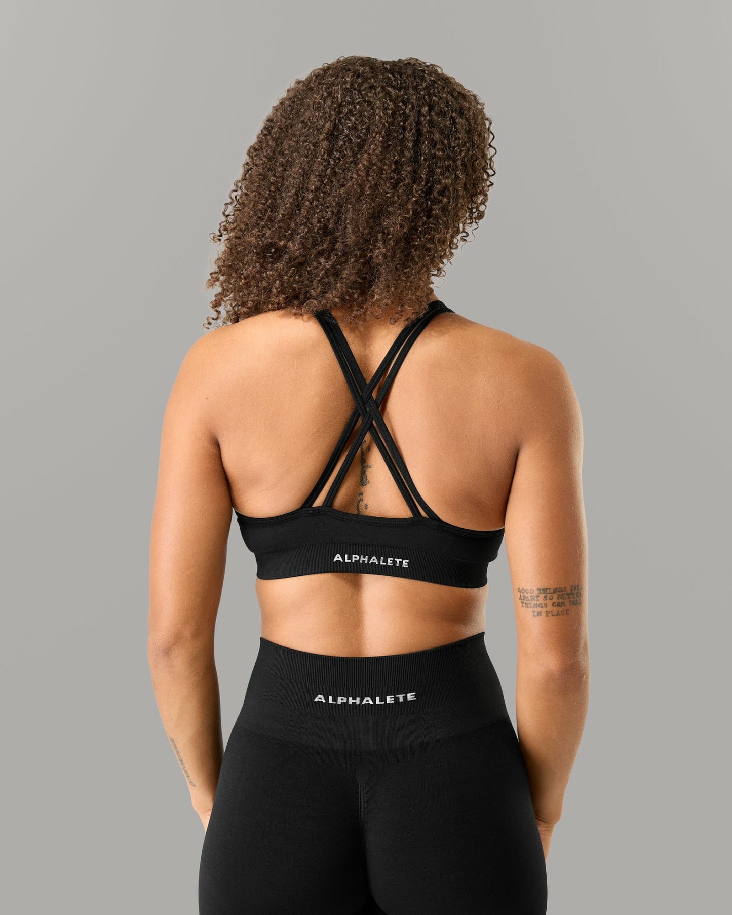 Amplify Deep V Bra - Black - Best Sports Bra | Alphalete