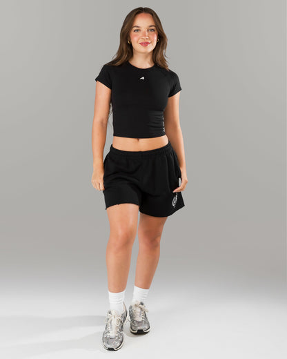 Core Sweat Short - Black - Workout Clothes For Women | Alphalete