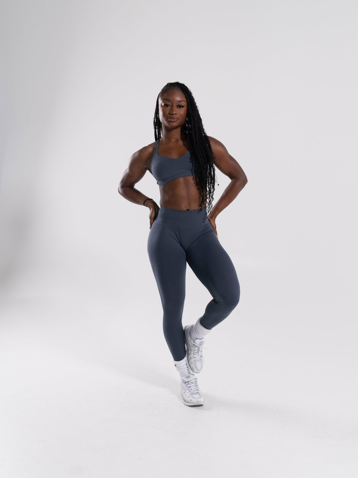Pump Mid Rise Legging - Dusty Navy | Alphalete