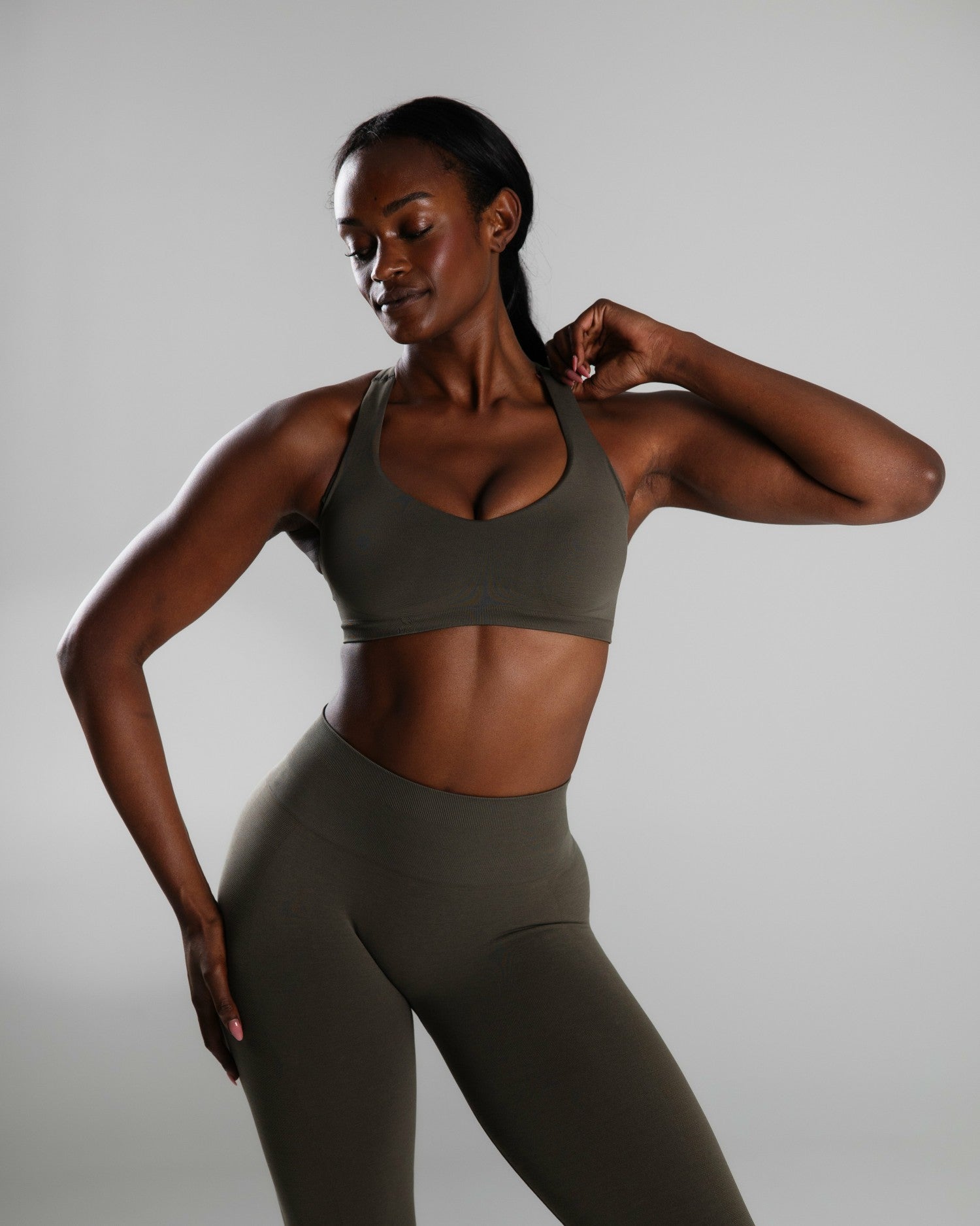 Elevate Bra - Khaki - Best Sports Bra | Alphalete