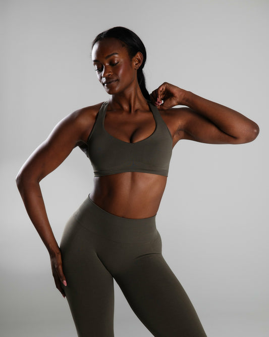 Elevate Bra - Khaki - Best Sports Bra | Alphalete
