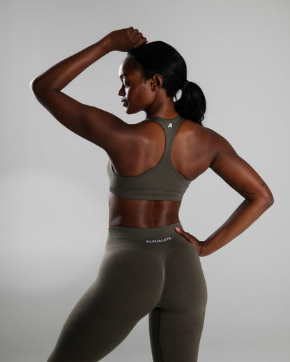 Elevate Bra - Khaki - Best Sports Bra | Alphalete