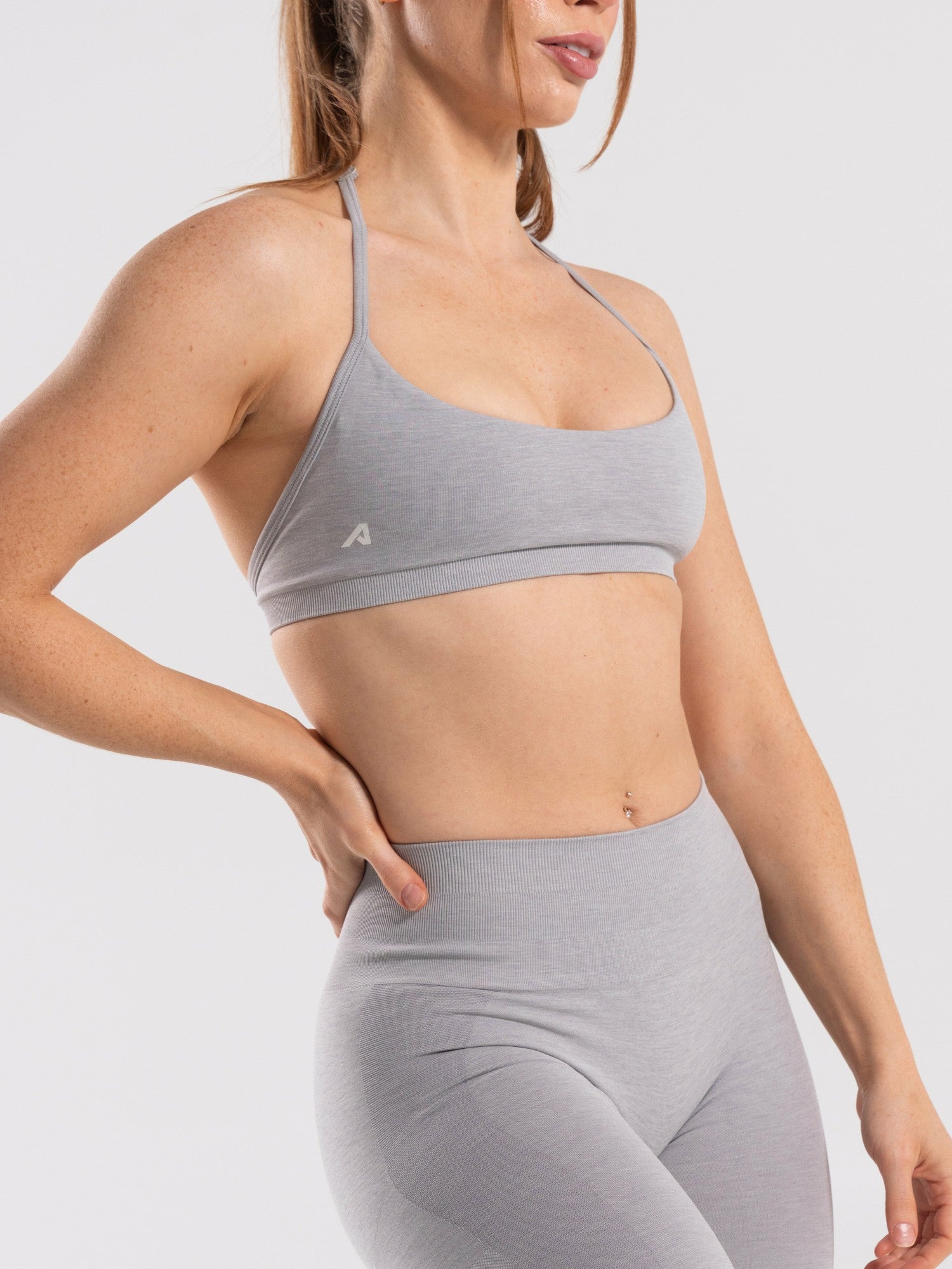Amplify Minimal Bra - Heather Grey - Best Sports Bra | Alphalete