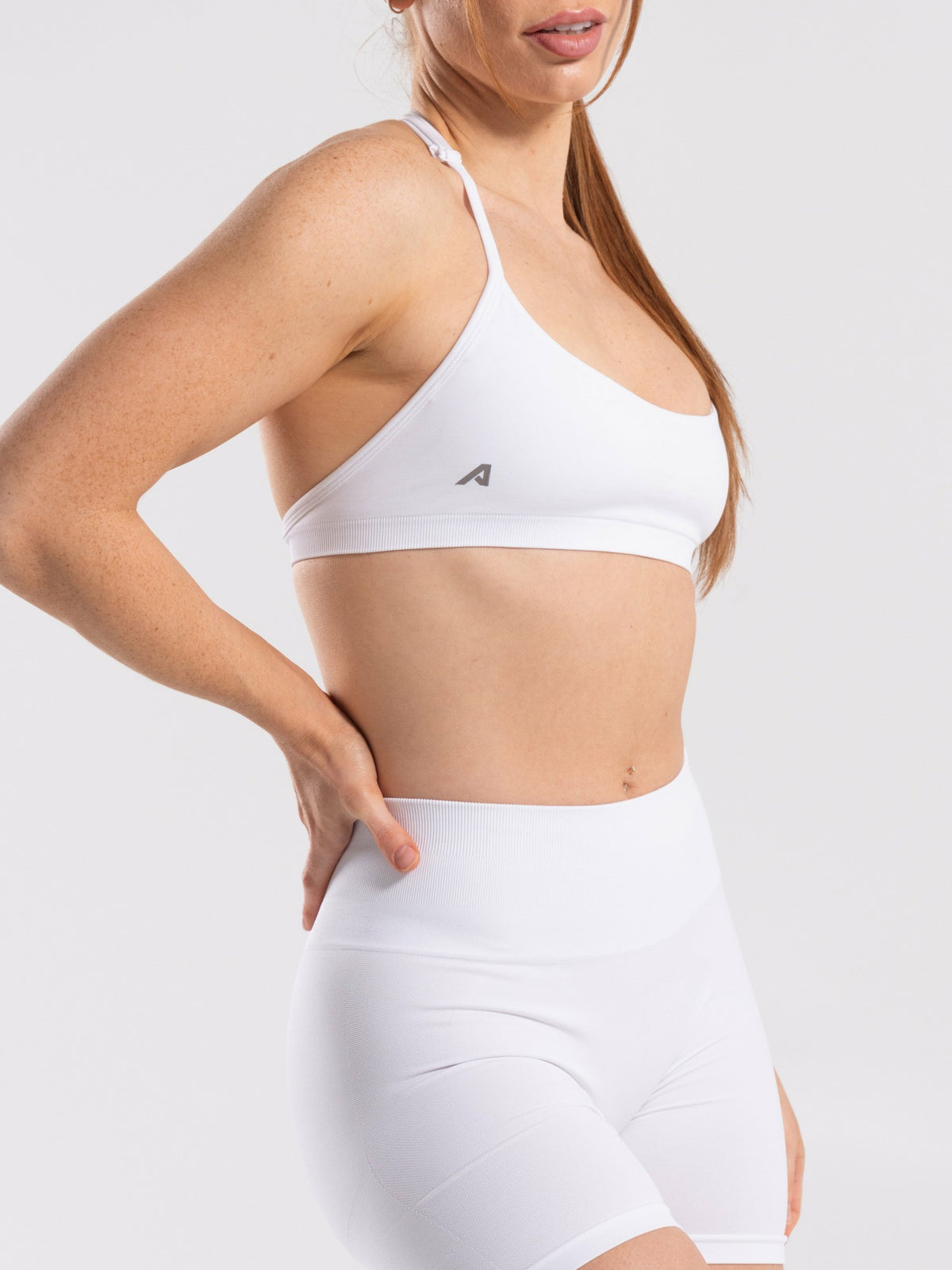 Amplify Minimal Bra - White - Best Sports Bra | Alphalete