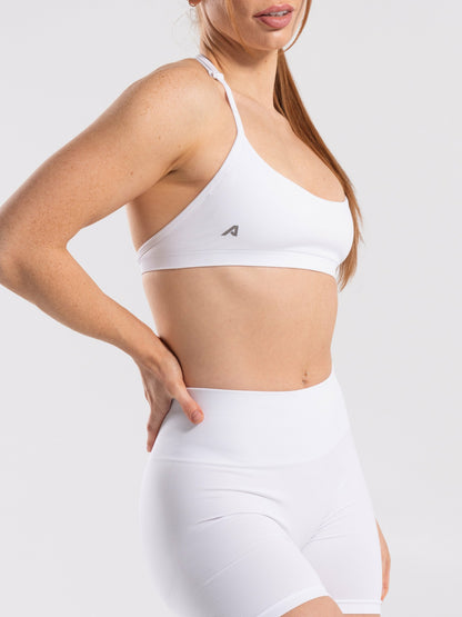 Amplify Minimal Bra - White - Best Sports Bra | Alphalete