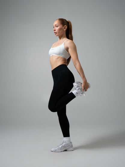 Amplify Open Back Bra - White - Best Sports Bra | Alphalete